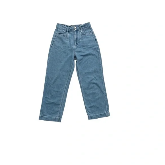 PAIGE The High-Rise Relax Crop Wide-Leg Jeans Women's Blue Jeans Size 27 - Picture 8 of 8